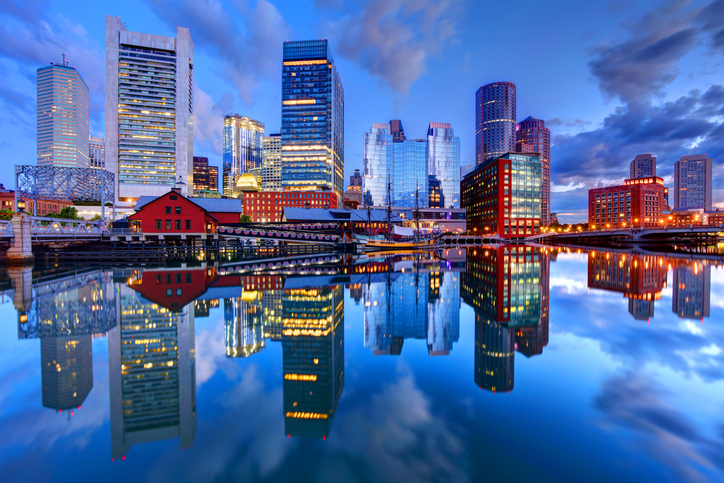 Boston skyline in front of the river